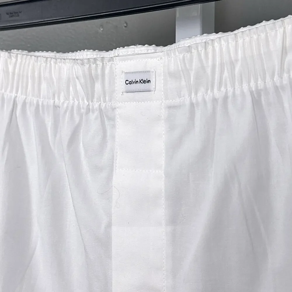 Vintage Calvin Klein Boxer Shorts Size 40 NOS White 100% Cotton Hong Kong Boxers